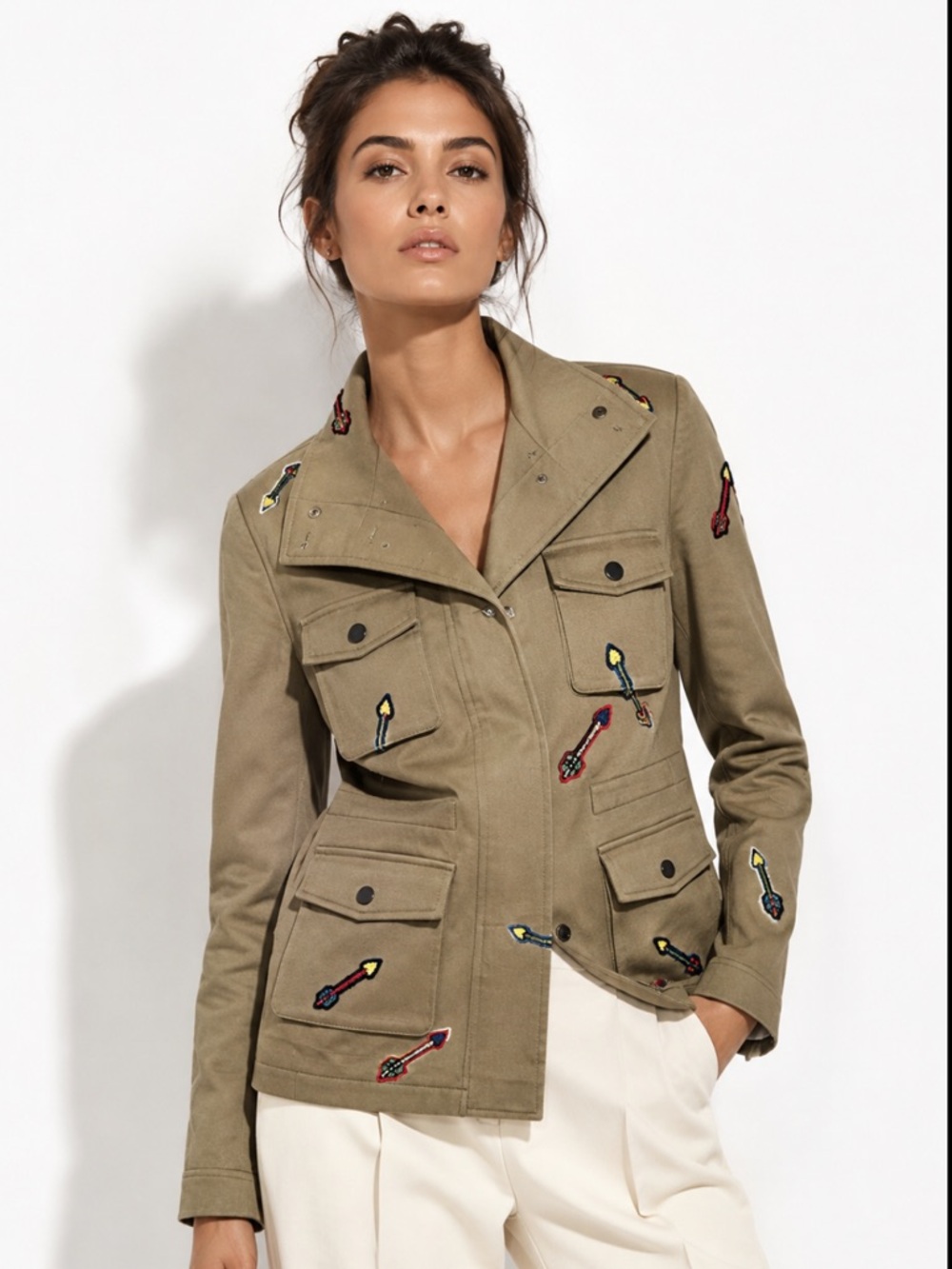 BCBGMAXAZRIA Rare Runway Collector Sample Embroidered Military Jacket NWT SZ XL